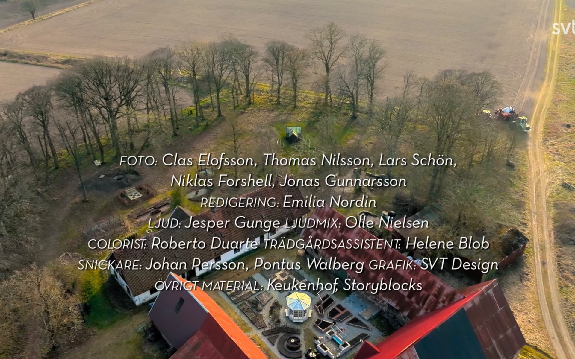 Skärmdump från Eftertexten Ur SVT program Trädgårdstider
